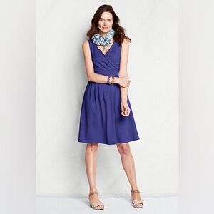 Boden Silk Blue A-Line‎ Sleeveless V-Neck Midi Dress